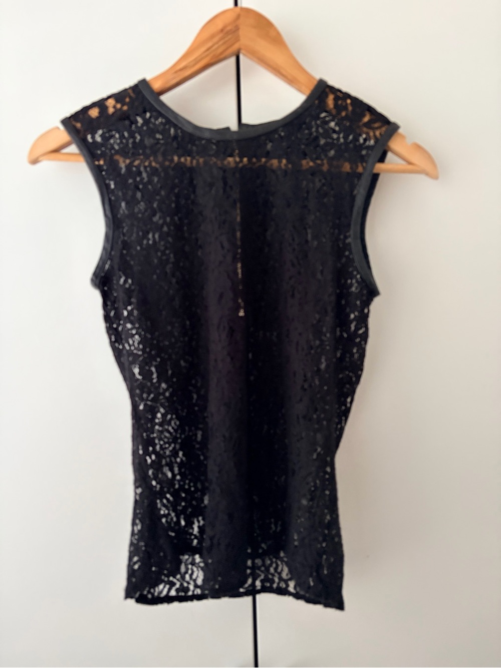 7 For All Mankind Black Lace Sleeveless Camisole